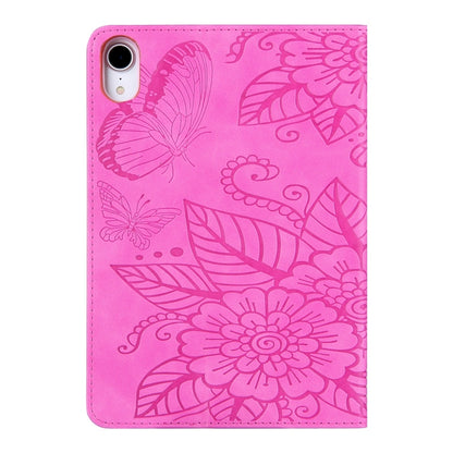 For iPad mini 6 / mini 2024 Butterfly Love Flower Embossed Leather Smart Tablet Case(Rose Red) - iPad mini 2024 Cases by buy2fix | Online Shopping UK | buy2fix