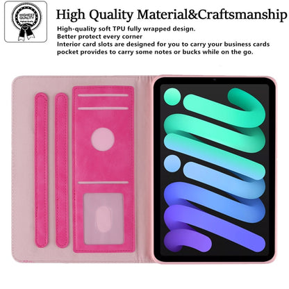 For iPad mini 6 / mini 2024 Butterfly Love Flower Embossed Leather Smart Tablet Case(Rose Red) - iPad mini 2024 Cases by buy2fix | Online Shopping UK | buy2fix
