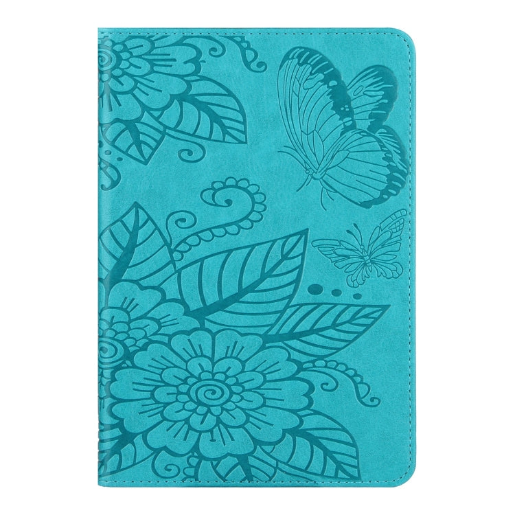 For iPad mini 6 / mini 2024 Butterfly Love Flower Embossed Leather Smart Tablet Case(Blue) - iPad mini 2024 Cases by buy2fix | Online Shopping UK | buy2fix