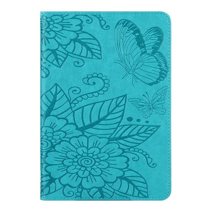 For iPad mini 6 / mini 2024 Butterfly Love Flower Embossed Leather Smart Tablet Case(Blue) - iPad mini 2024 Cases by buy2fix | Online Shopping UK | buy2fix