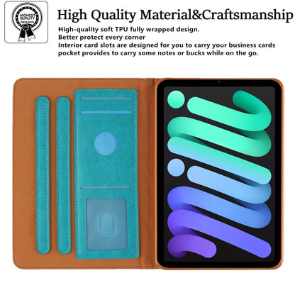 For iPad mini 6 / mini 2024 Butterfly Love Flower Embossed Leather Smart Tablet Case(Blue) - iPad mini 2024 Cases by buy2fix | Online Shopping UK | buy2fix