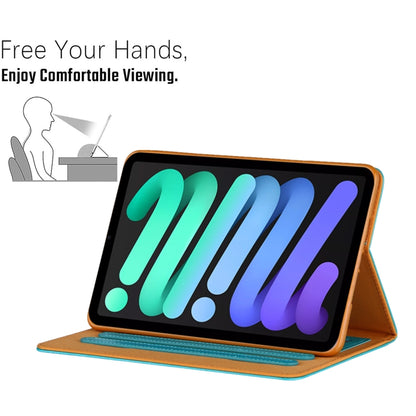 For iPad mini 6 / mini 2024 Butterfly Love Flower Embossed Leather Smart Tablet Case(Blue) - iPad mini 2024 Cases by buy2fix | Online Shopping UK | buy2fix