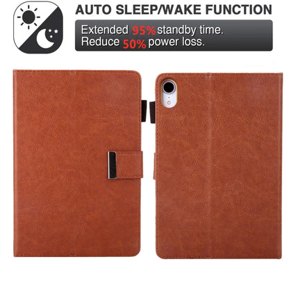 For iPad mini 6 / mini 2024 Hardware Buckle Deformation Holder Smart Leather Tablet Case(Brown) - iPad mini 2024 Cases by buy2fix | Online Shopping UK | buy2fix