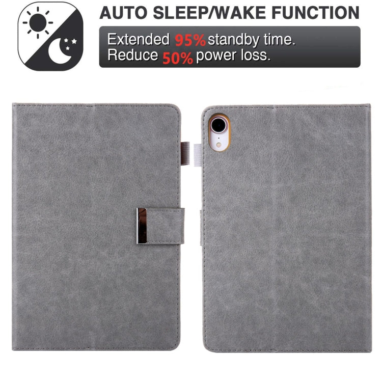 For iPad mini 6 / mini 2024 Hardware Buckle Deformation Holder Smart Leather Tablet Case(Grey) - iPad mini 2024 Cases by buy2fix | Online Shopping UK | buy2fix