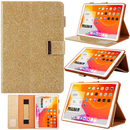 For iPad mini 6 / mini 2024 Hardware Buckle Deformation Holder Smart Leather Tablet Case(Glitter Gold) - iPad mini 2024 Cases by buy2fix | Online Shopping UK | buy2fix