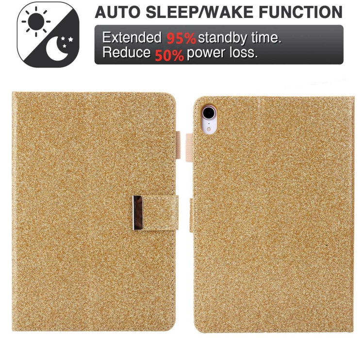 For iPad mini 6 / mini 2024 Hardware Buckle Deformation Holder Smart Leather Tablet Case(Glitter Gold) - iPad mini 2024 Cases by buy2fix | Online Shopping UK | buy2fix