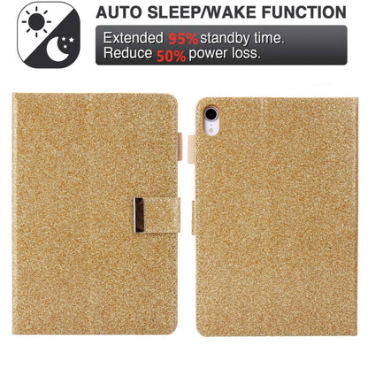 For iPad mini 6 / mini 2024 Hardware Buckle Deformation Holder Smart Leather Tablet Case(Glitter Gold) - iPad mini 2024 Cases by buy2fix | Online Shopping UK | buy2fix