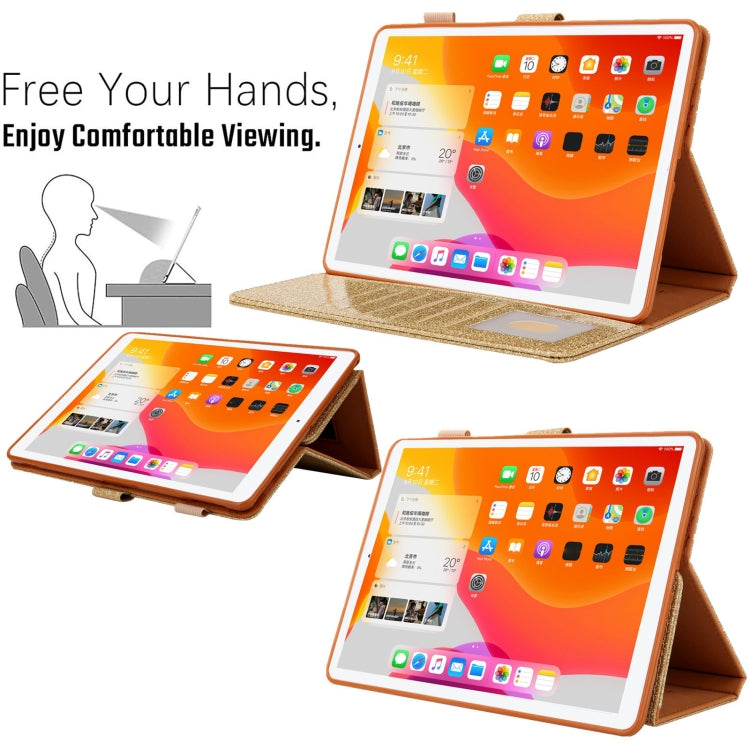 For iPad mini 6 / mini 2024 Hardware Buckle Deformation Holder Smart Leather Tablet Case(Glitter Gold) - iPad mini 2024 Cases by buy2fix | Online Shopping UK | buy2fix