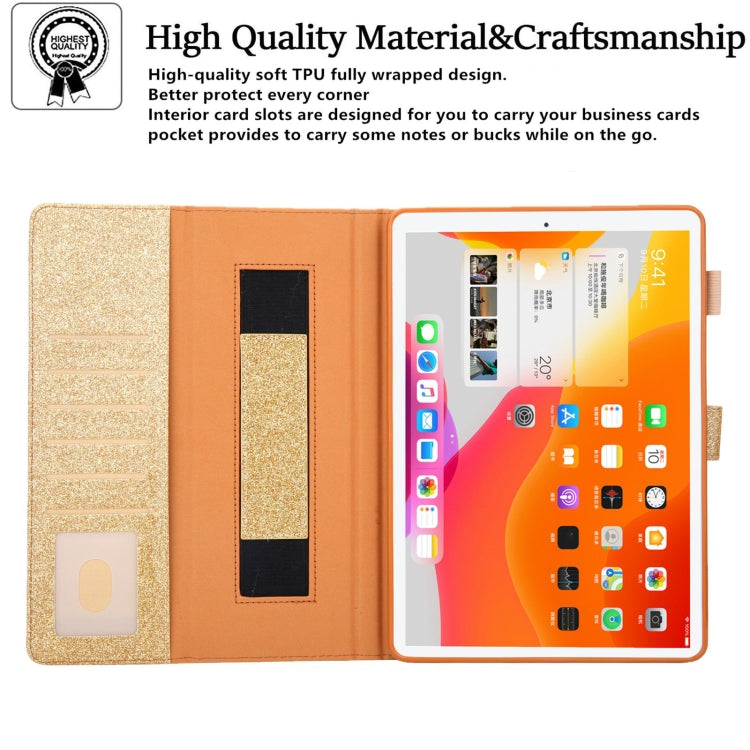 For iPad mini 6 / mini 2024 Hardware Buckle Deformation Holder Smart Leather Tablet Case(Glitter Gold) - iPad mini 2024 Cases by buy2fix | Online Shopping UK | buy2fix