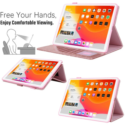 For iPad mini 6 / mini 2024 Hardware Buckle Deformation Holder Smart Leather Tablet Case(Glitter Rose Gold) - iPad mini 2024 Cases by buy2fix | Online Shopping UK | buy2fix
