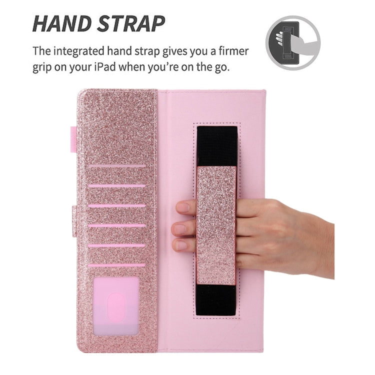 For iPad mini 6 / mini 2024 Hardware Buckle Deformation Holder Smart Leather Tablet Case(Glitter Rose Gold) - iPad mini 2024 Cases by buy2fix | Online Shopping UK | buy2fix