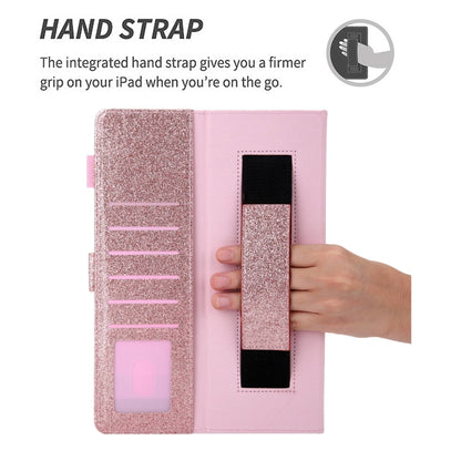 For iPad mini 6 / mini 2024 Hardware Buckle Deformation Holder Smart Leather Tablet Case(Glitter Rose Gold) - iPad mini 2024 Cases by buy2fix | Online Shopping UK | buy2fix