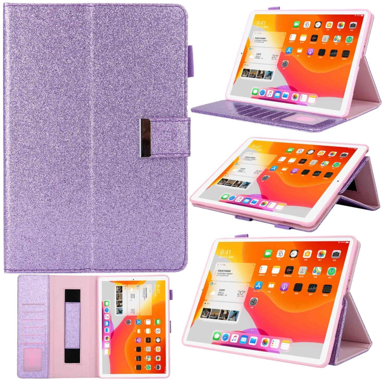 For iPad mini 6 / mini 2024 Hardware Buckle Deformation Holder Smart Leather Tablet Case(Glitter Purple) - iPad mini 2024 Cases by buy2fix | Online Shopping UK | buy2fix