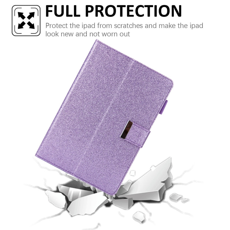 For iPad mini 6 / mini 2024 Hardware Buckle Deformation Holder Smart Leather Tablet Case(Glitter Purple) - iPad mini 2024 Cases by buy2fix | Online Shopping UK | buy2fix