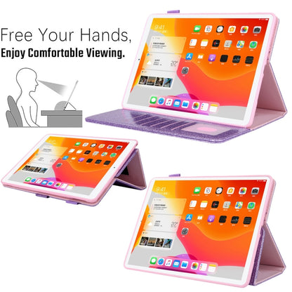 For iPad mini 6 / mini 2024 Hardware Buckle Deformation Holder Smart Leather Tablet Case(Glitter Purple) - iPad mini 2024 Cases by buy2fix | Online Shopping UK | buy2fix