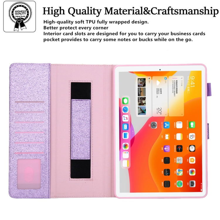For iPad mini 6 / mini 2024 Hardware Buckle Deformation Holder Smart Leather Tablet Case(Glitter Purple) - iPad mini 2024 Cases by buy2fix | Online Shopping UK | buy2fix