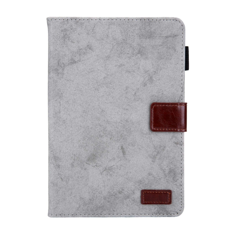 For iPad mini 6 / mini 2024 Fabric Contrast Color Smart Leather Tablet Case(Grey) - iPad mini 2024 Cases by buy2fix | Online Shopping UK | buy2fix