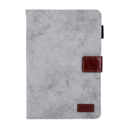 For iPad mini 6 / mini 2024 Fabric Contrast Color Smart Leather Tablet Case(Grey) - iPad mini 2024 Cases by buy2fix | Online Shopping UK | buy2fix