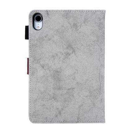 For iPad mini 6 / mini 2024 Fabric Contrast Color Smart Leather Tablet Case(Grey) - iPad mini 2024 Cases by buy2fix | Online Shopping UK | buy2fix
