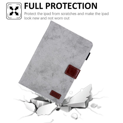For iPad mini 6 / mini 2024 Fabric Contrast Color Smart Leather Tablet Case(Grey) - iPad mini 2024 Cases by buy2fix | Online Shopping UK | buy2fix