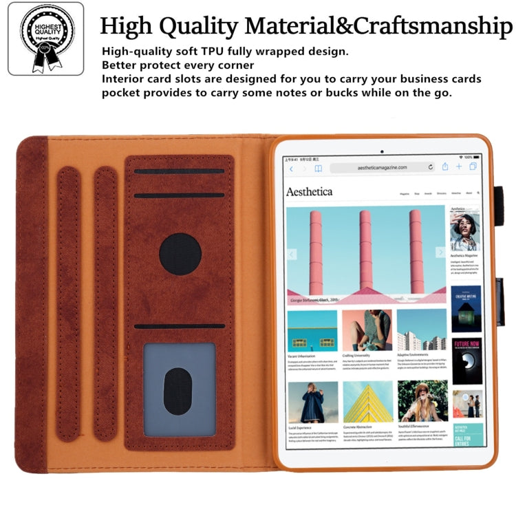For iPad mini 6 / mini 2024 Fabric Contrast Color Smart Leather Tablet Case(Brown) - iPad mini 2024 Cases by buy2fix | Online Shopping UK | buy2fix