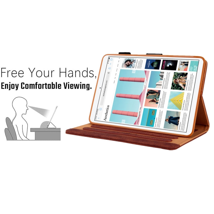 For iPad mini 6 / mini 2024 Fabric Contrast Color Smart Leather Tablet Case(Brown) - iPad mini 2024 Cases by buy2fix | Online Shopping UK | buy2fix