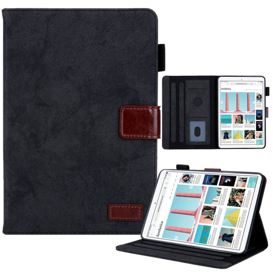 For iPad mini 6 / mini 2024 Fabric Contrast Color Smart Leather Tablet Case(Black) - iPad mini 2024 Cases by buy2fix | Online Shopping UK | buy2fix