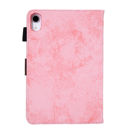 For iPad mini 6 / mini 2024 Fabric Contrast Color Smart Leather Tablet Case(Pink) - iPad mini 2024 Cases by buy2fix | Online Shopping UK | buy2fix