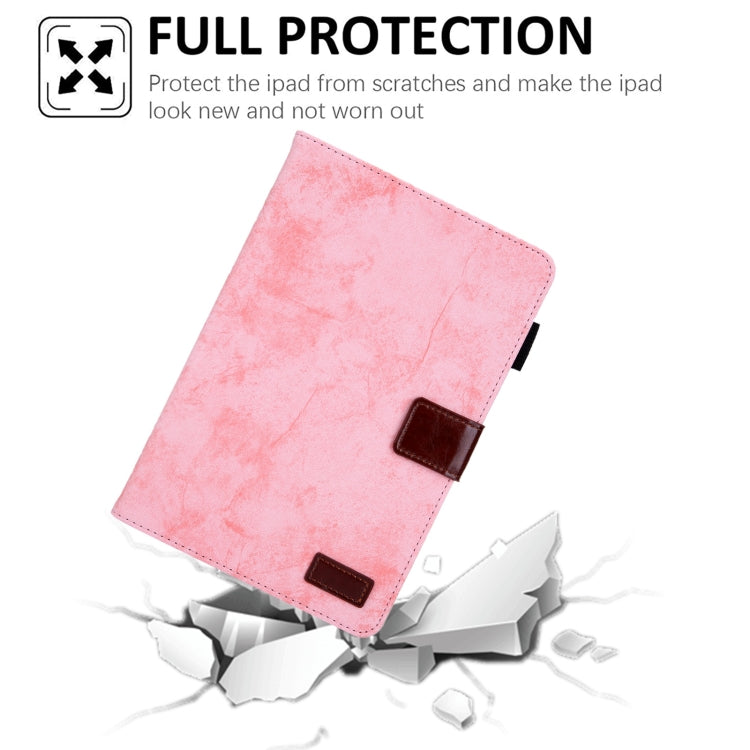 For iPad mini 6 / mini 2024 Fabric Contrast Color Smart Leather Tablet Case(Pink) - iPad mini 2024 Cases by buy2fix | Online Shopping UK | buy2fix