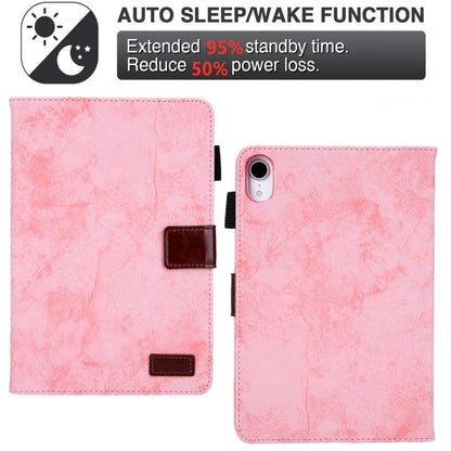 For iPad mini 6 / mini 2024 Fabric Contrast Color Smart Leather Tablet Case(Pink) - iPad mini 2024 Cases by buy2fix | Online Shopping UK | buy2fix