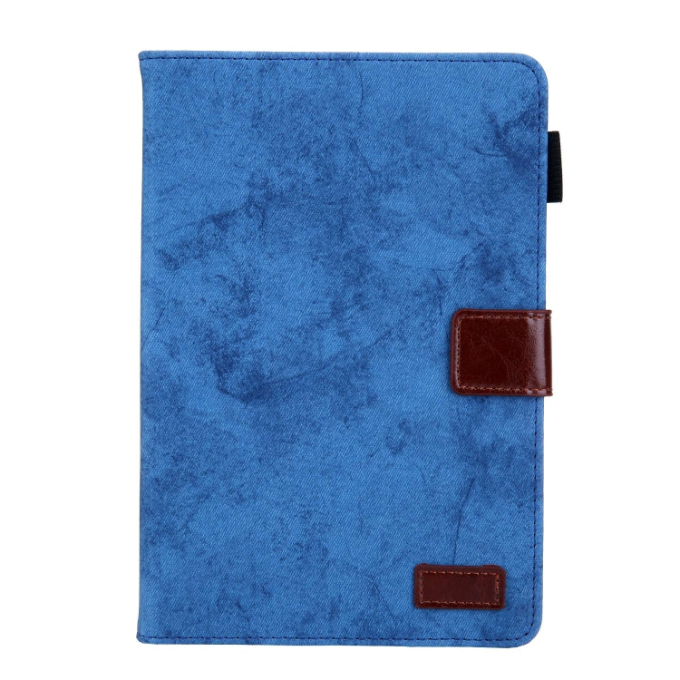 For iPad mini 6 / mini 2024 Fabric Contrast Color Smart Leather Tablet Case(Blue) - iPad mini 2024 Cases by buy2fix | Online Shopping UK | buy2fix