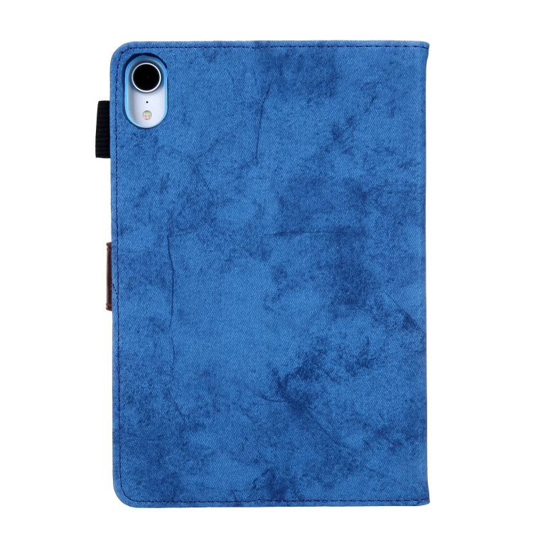 For iPad mini 6 / mini 2024 Fabric Contrast Color Smart Leather Tablet Case(Blue) - iPad mini 2024 Cases by buy2fix | Online Shopping UK | buy2fix
