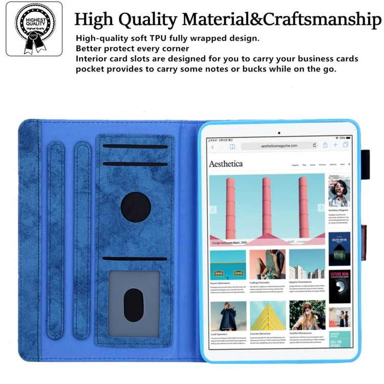 For iPad mini 6 / mini 2024 Fabric Contrast Color Smart Leather Tablet Case(Blue) - iPad mini 2024 Cases by buy2fix | Online Shopping UK | buy2fix