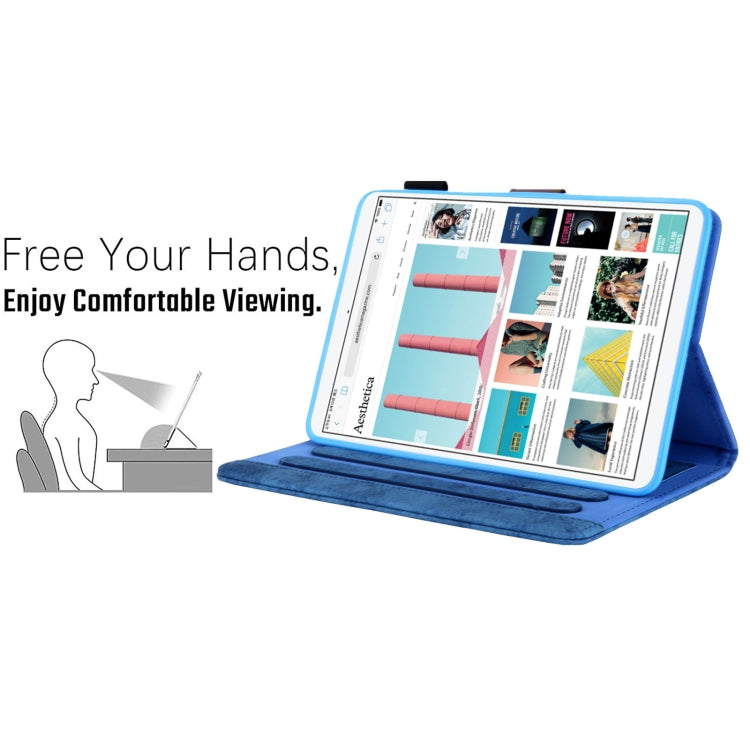 For iPad mini 6 / mini 2024 Fabric Contrast Color Smart Leather Tablet Case(Blue) - iPad mini 2024 Cases by buy2fix | Online Shopping UK | buy2fix