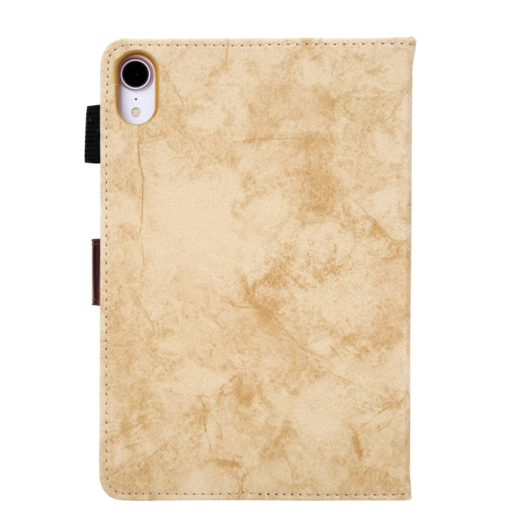 For iPad mini 6 / mini 2024 Fabric Contrast Color Smart Leather Tablet Case(Yellow) - iPad mini 2024 Cases by buy2fix | Online Shopping UK | buy2fix