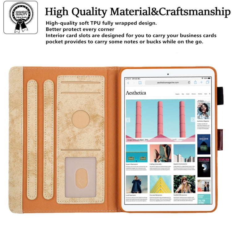 For iPad mini 6 / mini 2024 Fabric Contrast Color Smart Leather Tablet Case(Yellow) - iPad mini 2024 Cases by buy2fix | Online Shopping UK | buy2fix