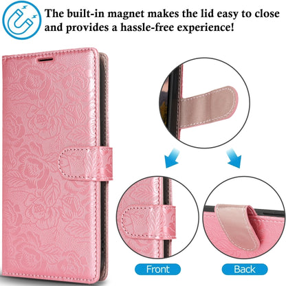 For Samsung Galaxy S25 5G Peony Flowers Imprint Leather Phone Case(Pink) - Galaxy S25 5G Cases by buy2fix | Online Shopping UK | buy2fix