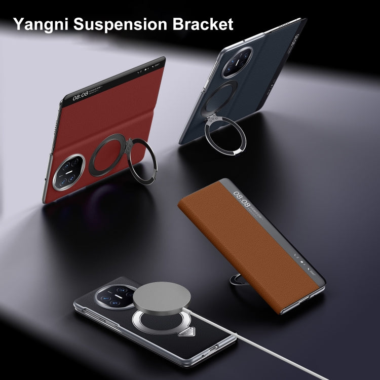 For Huawei Mate X5 / X3 SULADA Smart View Window MagSafe Magnetic Holder Leather Phone Case(Black) - Huawei Cases by SULADA | Online Shopping UK | buy2fix