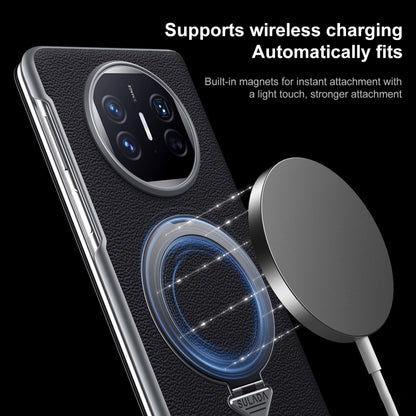 For Huawei Mate XT Ultimate Design SULADA Smart View Window MagSafe Magnetic Holder Leather Phone Case(Brown) - Huawei Cases by SULADA | Online Shopping UK | buy2fix