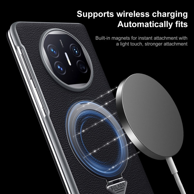For Huawei Mate X5 / X3 SULADA Smart View Window MagSafe Magnetic Holder Leather Phone Case(Black) - Huawei Cases by SULADA | Online Shopping UK | buy2fix