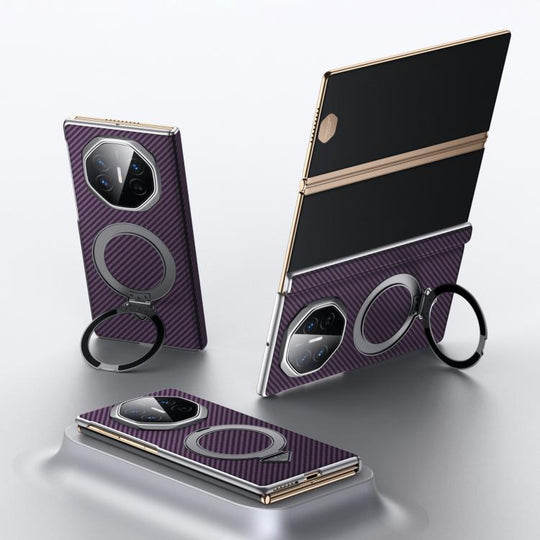 For Huawei Mate XT Ultimate Design SULADA Kevlar Texture MagSafe Magnetic Holder Phone Case(Purple)