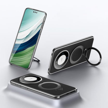 For Huawei Mate 60 Pro / Mate 60 Pro+ SULADA Top Grain Leather MagSafe Magnetic Holder Phone Case(Black) - Huawei Cases by SULADA | Online Shopping UK | buy2fix