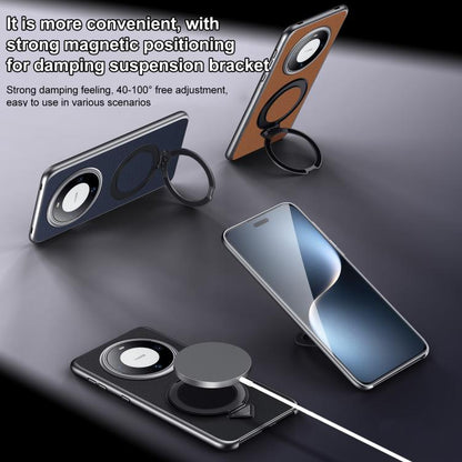 For Huawei Pura 70 SULADA Top Grain Leather MagSafe Magnetic Holder Phone Case(Black) - Huawei Cases by SULADA | Online Shopping UK | buy2fix