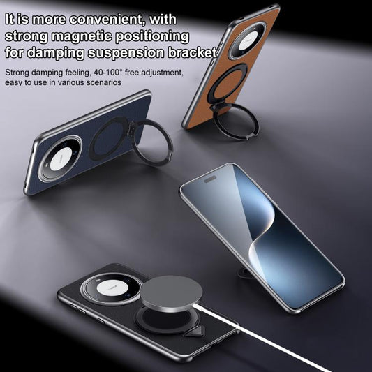 For Huawei Pura 70 SULADA Top Grain Leather MagSafe Magnetic Holder Phone Case(Brown) - Huawei Cases by SULADA | Online Shopping UK | buy2fix