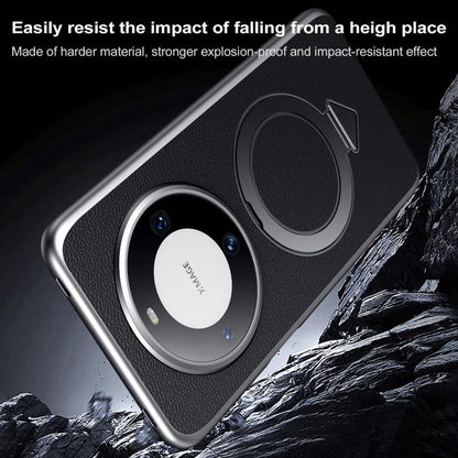 For Huawei Mate 60 Pro / Mate 60 Pro+ SULADA Top Grain Leather MagSafe Magnetic Holder Phone Case(Black) - Huawei Cases by SULADA | Online Shopping UK | buy2fix