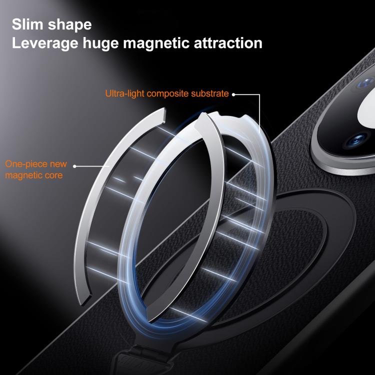 For Huawei Mate 60 Pro / Mate 60 Pro+ SULADA Top Grain Leather MagSafe Magnetic Holder Phone Case(Black) - Huawei Cases by SULADA | Online Shopping UK | buy2fix