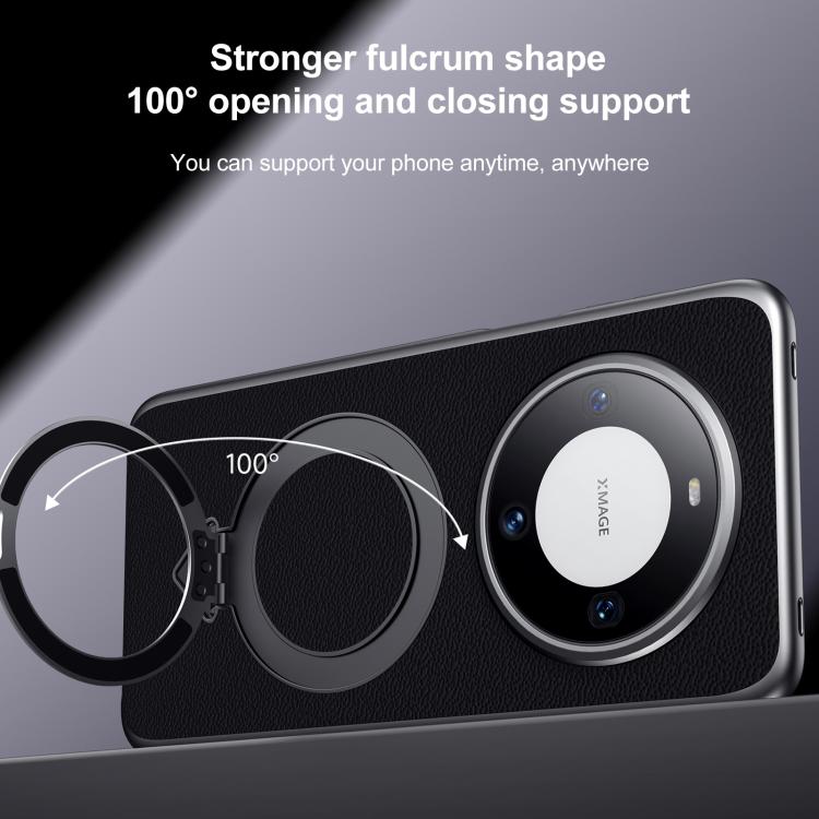 For Huawei Pura 70 Pro / 70 Pro+ SULADA Top Grain Leather MagSafe Magnetic Holder Phone Case(Black) by SULADA