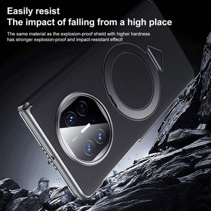 For Huawei Mate X5 / X3 SULADA Top Grain Leather MagSafe Magnetic Holder Phone Case(Brown) - Huawei Cases by SULADA | Online Shopping UK | buy2fix