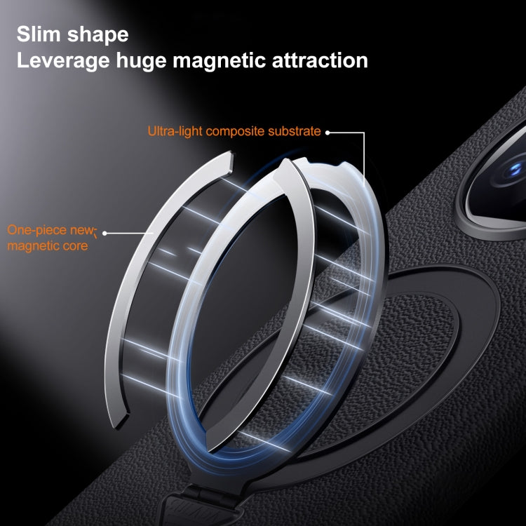 For Huawei Mate X5 / X3 SULADA Top Grain Leather MagSafe Magnetic Holder Phone Case(Blue) - Huawei Cases by SULADA | Online Shopping UK | buy2fix