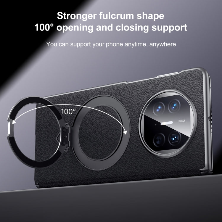 For Huawei Mate X5 / X3 SULADA Top Grain Leather MagSafe Magnetic Holder Phone Case(Blue) - Huawei Cases by SULADA | Online Shopping UK | buy2fix